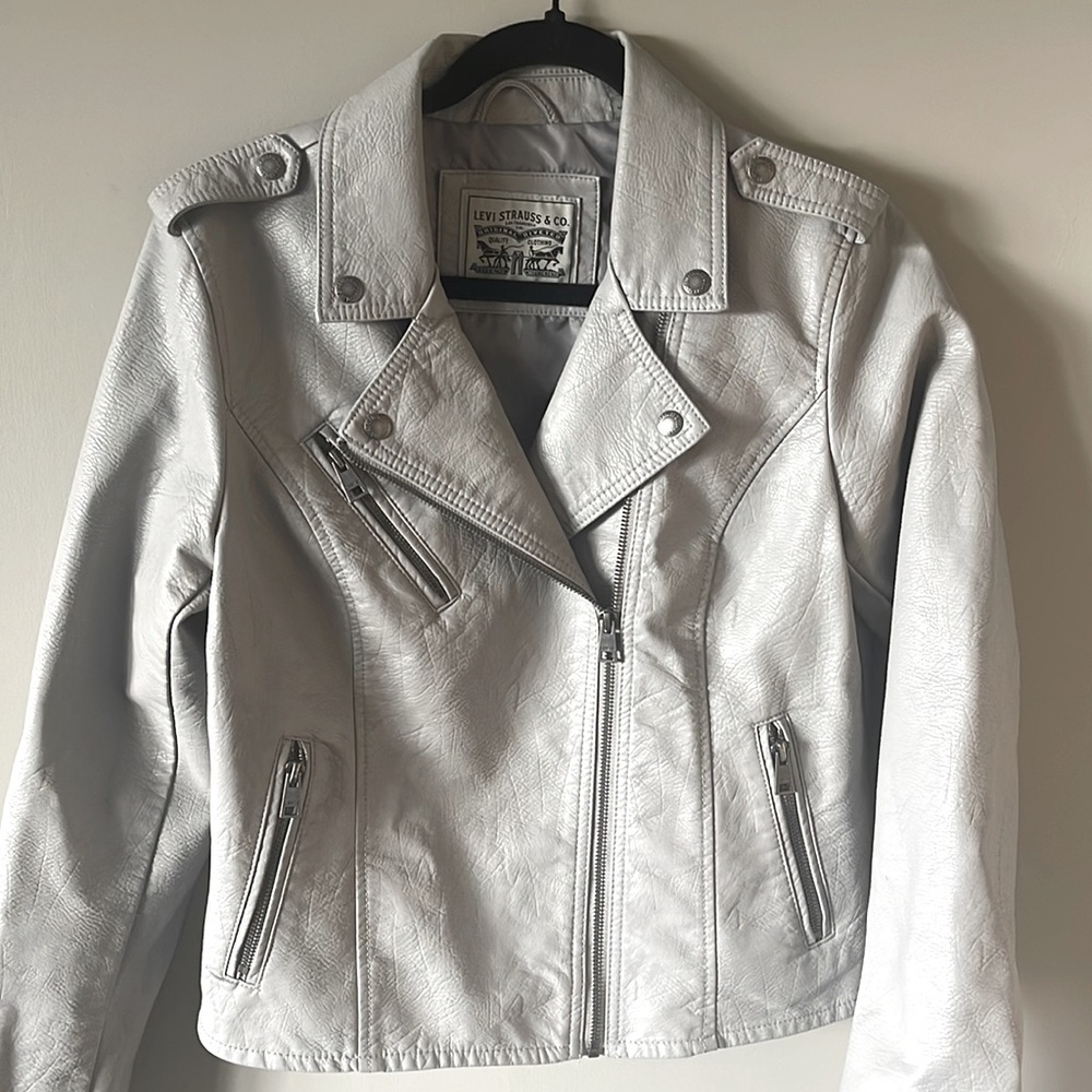 Levi's Silver Faux Leather Moto Jacket